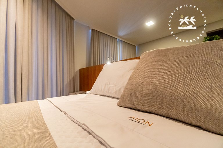 Aion 101- Flat c/ cozinha na Praia do Centro