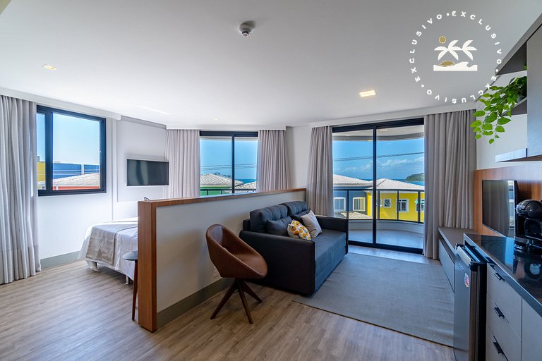 Aion 101- Flat c/ cozinha na Praia do Centro