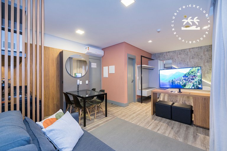 Aion 202 - Loft c/ cozinha - 50 metros da Praia