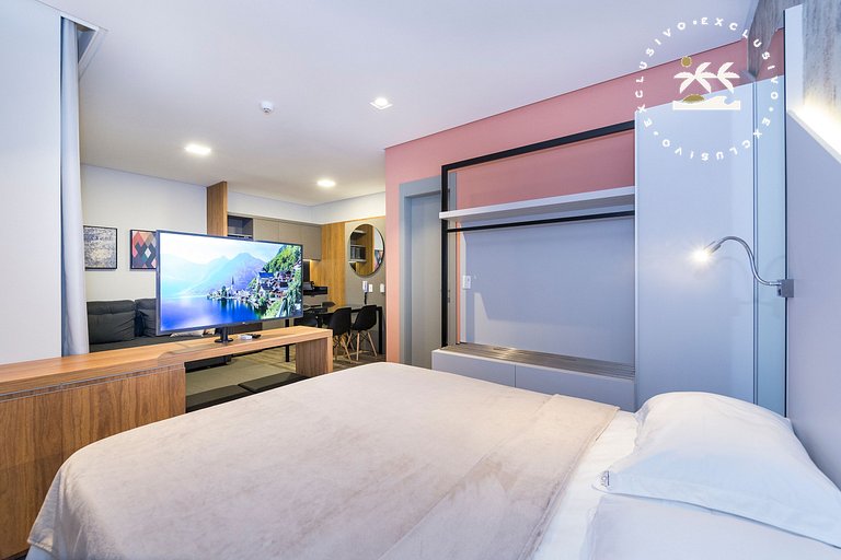 Aion 202 - Loft c/ cozinha - 50 metros da Praia