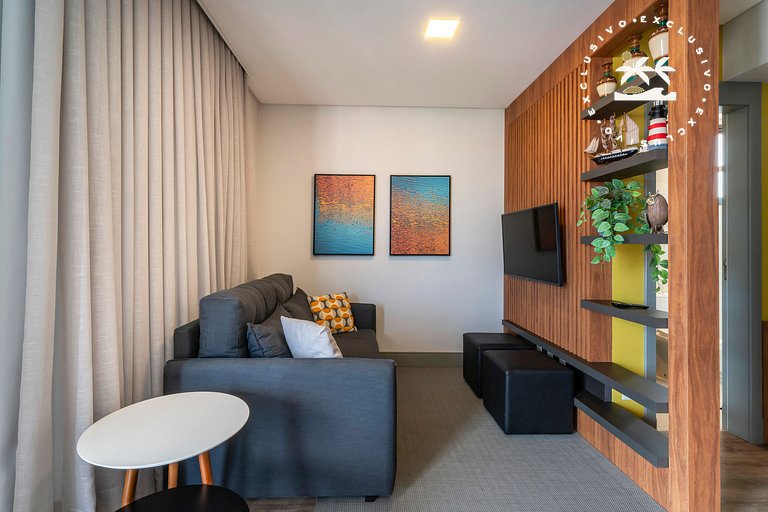 Aion 306 - Duplex compacto com 2 quartos - 50 metros do mar!