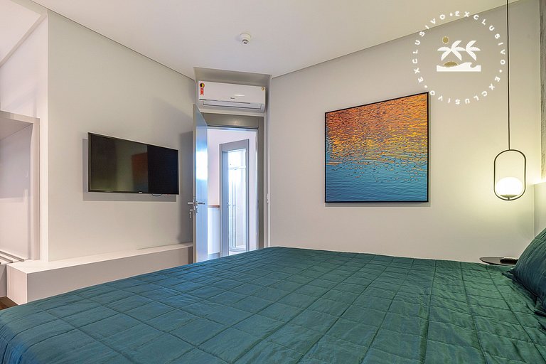 Aion 306 - Duplex compacto com 2 quartos - 50 metros do mar!